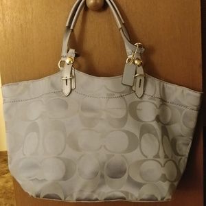 Light blue like new condition monogram coach purse